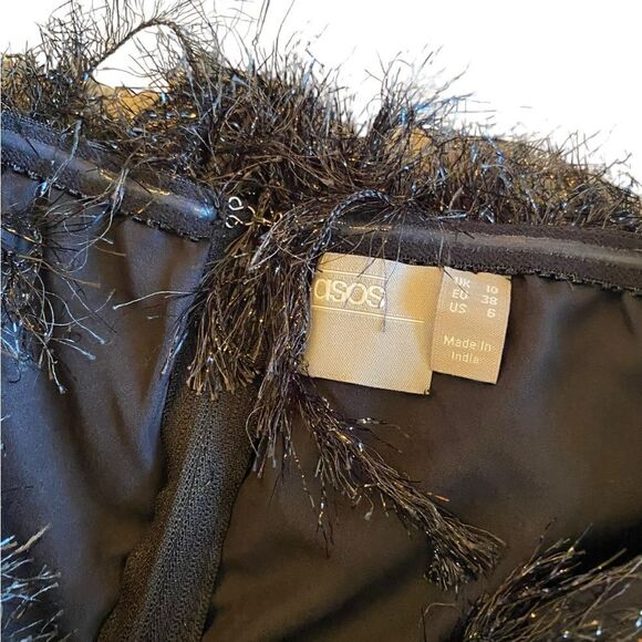 NWOT ASOS Design Faux Feather Bandeau Top - Picture 6 of 7